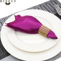 50pcs 12in Square Satin Fabric Table Napkin Set