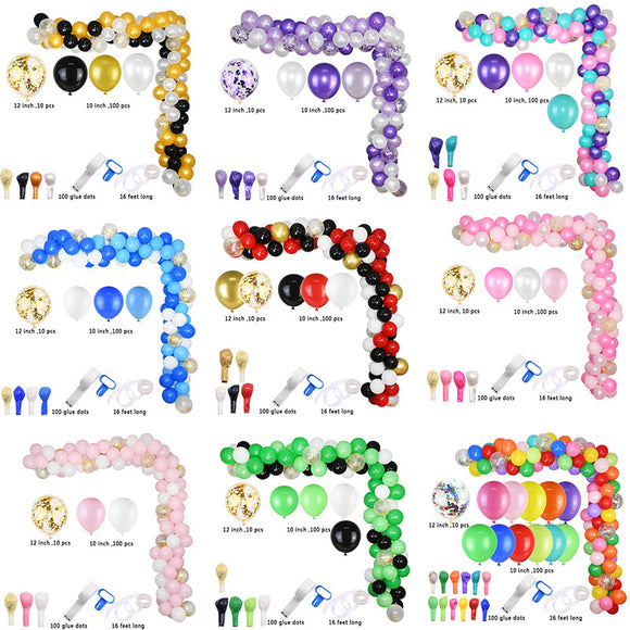 113Pcs Balloon Arch Garland Kit Multicolor Macaron Balloons
