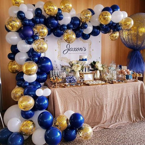 102pcs/lot Navy Blue Gold Metallic Balloon Arch Kit