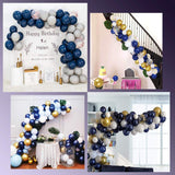 102pcs/lot Navy Blue Gold Metallic Balloon Arch Kit